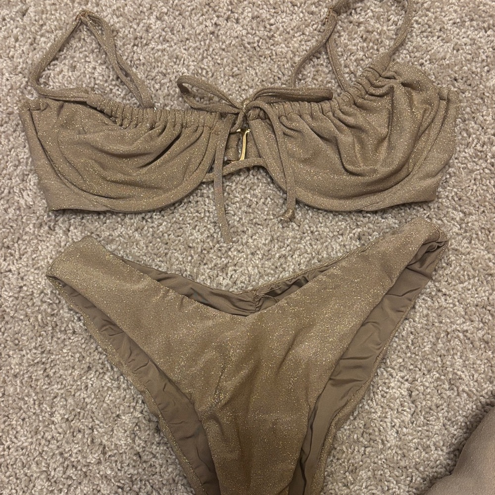 Shimmery Brown Bikini Set